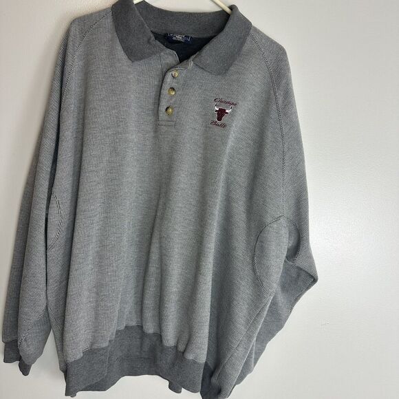 Vintage Lee Sport Chicago Bulls NBA Collared Sweatshirt Size XXL Embroidered - Picture 1 of 10